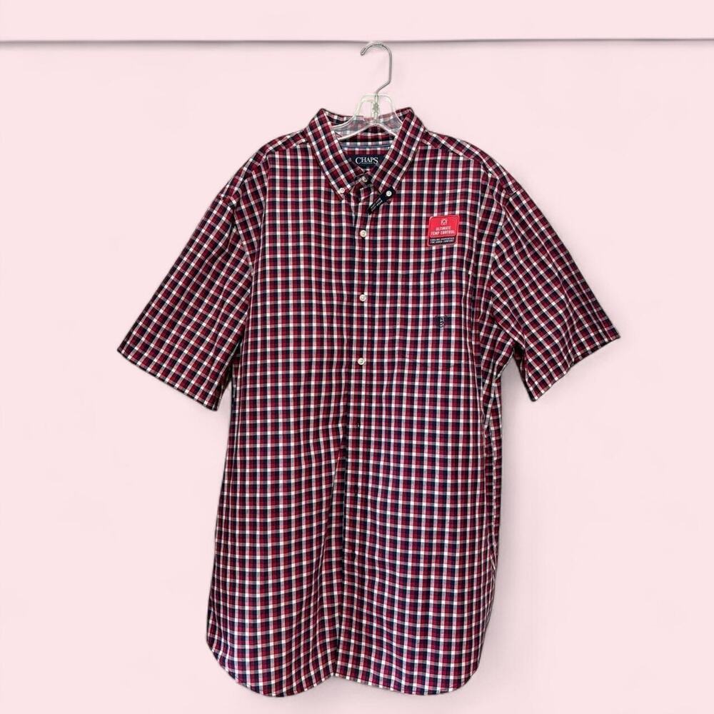 NWT Chaps Men's Big & Tall Plaid Button-Down Shirt - Size XLT
